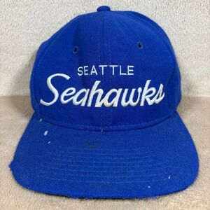 Vintage 80s Sports Specialties Seattle Seahawks Wool Script Snapback Hat Cap